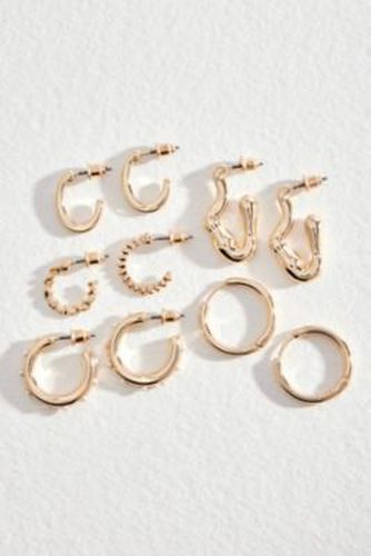 UO Textured Hoop Earrings 5-Pack - at - Urban Outfitters - Modalova