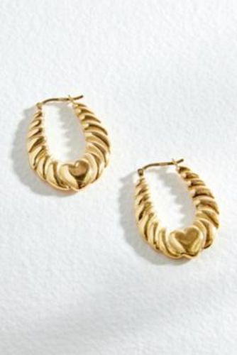 Chunky Heart Croissant Hoop Earrings - Gold at Urban Outfitters - Seol + Gold - Modalova