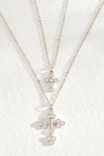 Double Cross Pendant Necklace 2-Pack - Silver at Urban Outfitters - Silence + Noise - Modalova
