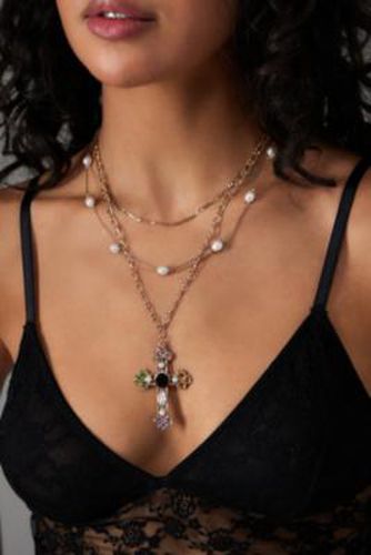 Multicolour Cross Layered Necklace - at Urban Outfitters - Silence + Noise - Modalova
