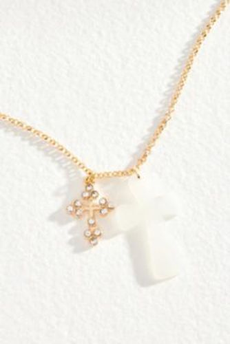 Pearl Cross Necklace - Pearl at Urban Outfitters - Silence + Noise - Modalova