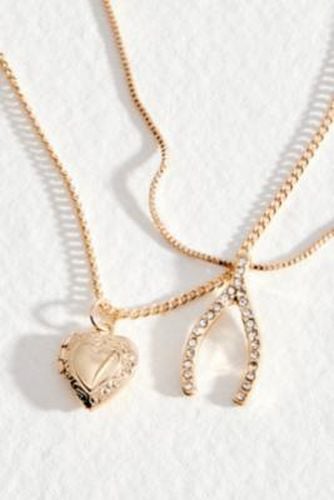 Wishbone and Locket Necklace 2-Pack - at Urban Outfitters - Silence + Noise - Modalova