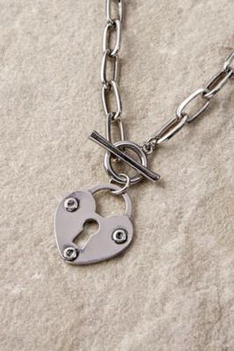 Heart & Padlock Chain Necklace - Silver at Urban Outfitters - Silence + Noise - Modalova
