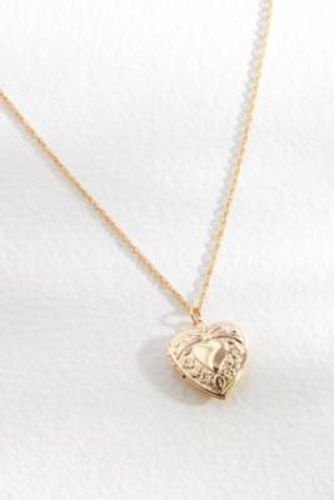 Bow Heart Locket Necklace - Gold at Urban Outfitters - Silence + Noise - Modalova