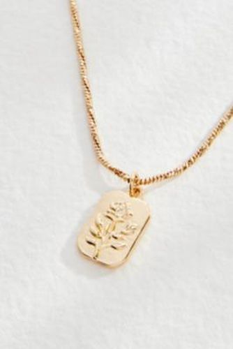 Rose Pendant Necklace - Gold at Urban Outfitters - Silence + Noise - Modalova