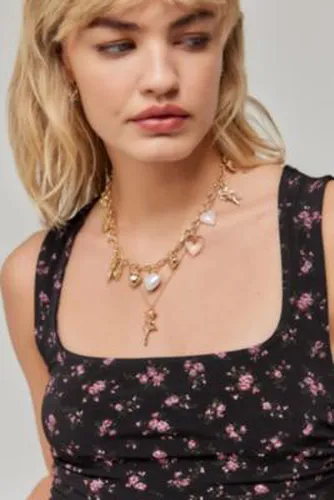 Heart Charm Necklace - at Urban Outfitters - Silence + Noise - Modalova