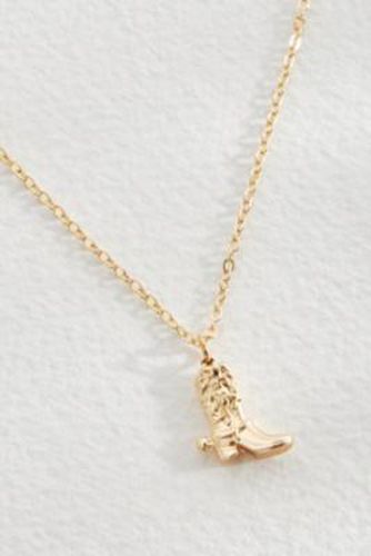 Cowboy Boot Pendant Necklace - Gold at Urban Outfitters - Silence + Noise - Modalova