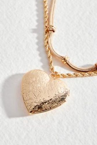 Heart XL Locket Necklace 2-Pack - at - Urban Outfitters - Modalova