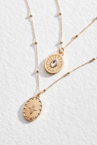 UO Oval Pendant Necklace 2-Pack - at - Urban Outfitters - Modalova