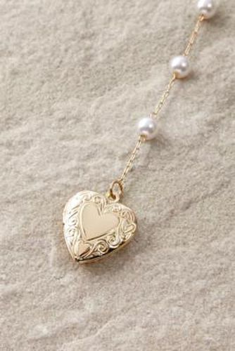 Heart Locket Lariat Necklace - Gold at Urban Outfitters - Silence + Noise - Modalova