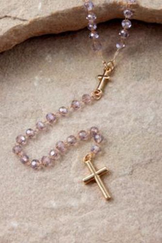 Double Beaded Cross Lariat Necklace - Gold at Urban Outfitters - Silence + Noise - Modalova