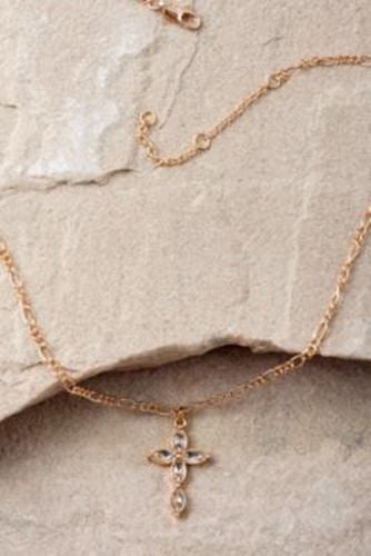 Crystal Cross Pendant - Gold at Urban Outfitters - Silence + Noise - Modalova