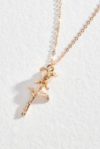 Rose Pendant Necklace - Gold at Urban Outfitters - Silence + Noise - Modalova