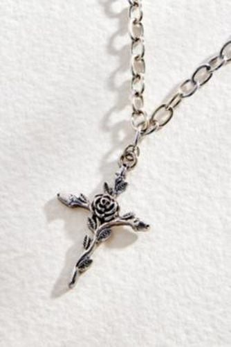 Antique Rose Cross Necklace - Silver at Urban Outfitters - Silence + Noise - Modalova