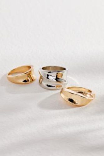 Mixed Metal Chunky Rings - Gold XS/S at Urban Outfitters - Silence + Noise - Modalova