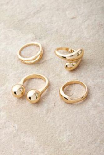 Abstract Loop Ring 4-Pack - Gold M/L at Urban Outfitters - Silence + Noise - Modalova