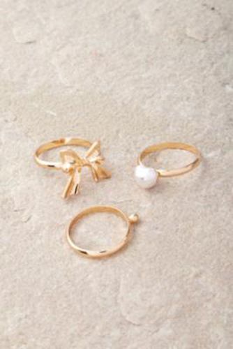 Bow Rings 3-Pack - Gold M/L at Urban Outfitters - Silence + Noise - Modalova