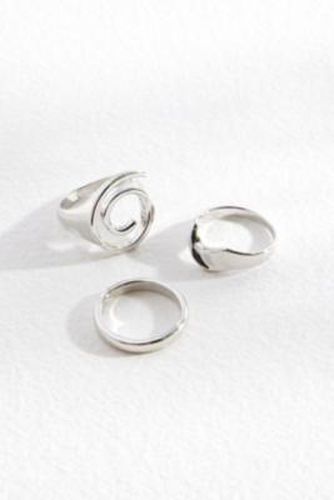 Spiral Rings 3-Pack - Silver M/L at Urban Outfitters - Silence + Noise - Modalova