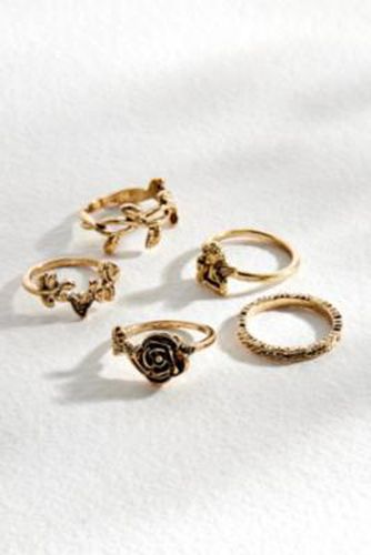 Rose Ring 5-Pack - Gold M/L at Urban Outfitters - Silence + Noise - Modalova