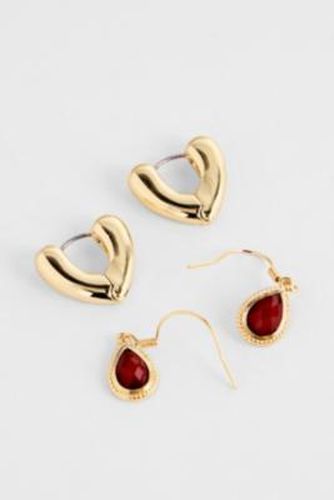 UO Amber Stone Earrings 2-Pack - Gold at - Urban Outfitters - Modalova