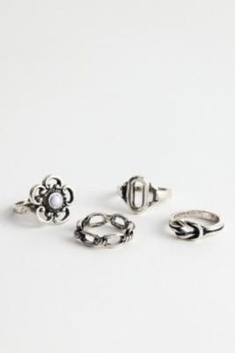 UO Flower Ornate Ring 4-Pack - XS/S at - Urban Outfitters - Modalova