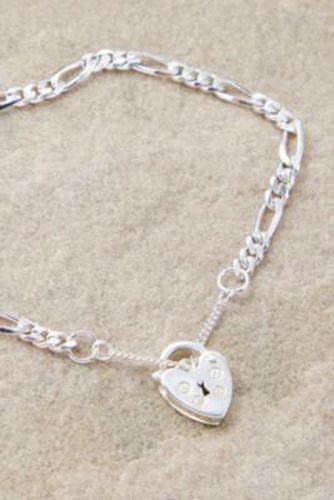 Vermeil Heart Lock Charm Bracelet - Silver at Urban Outfitters - Seol + Gold - Modalova