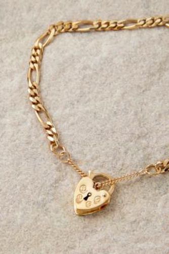 Vermeil Heart Lock Charm Bracelet - Gold at Urban Outfitters - Seol + Gold - Modalova