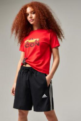 Stripes Longline Shorts - Black XS at Urban Outfitters - adidas - Modalova