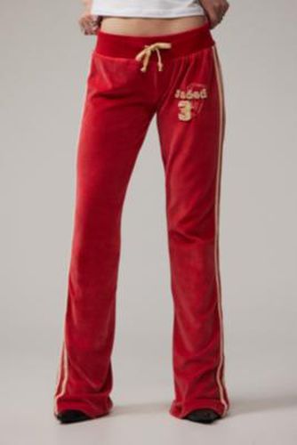 Three Velour Low-rise Bootcut Trousers - Maroon UK 4 at Urban Outfitters - Jaded London - Modalova