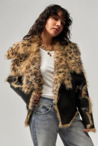 Indie Leopard Faux Fur Jacket - M at Urban Outfitters - Jaded London - Modalova