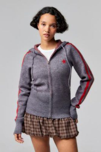 Grey Knit Zip-Up Hoodie - Grey XS at Urban Outfitters - Daisy Street - Modalova