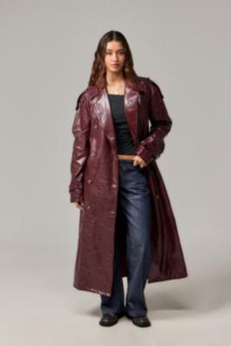 Burgundy PU Trench Coat Jacket - S at Urban Outfitters - Daisy Street - Modalova