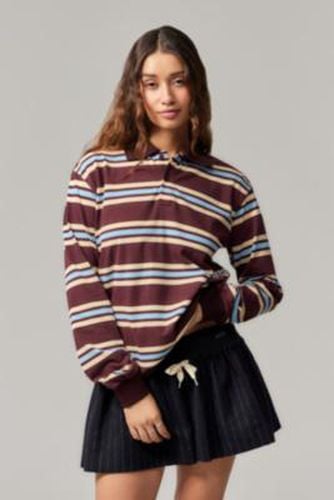 Striped Long-Sleeve Polo Top - XS at Urban Outfitters - Lioness - Modalova