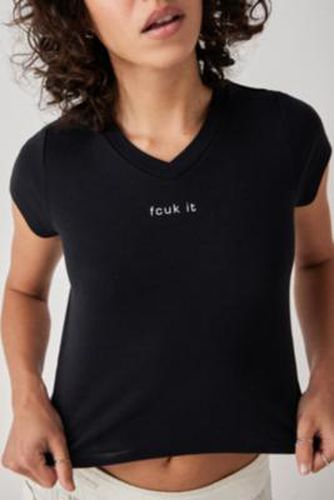 It V-Neck T-Shirt - Black S at Urban Outfitters - FCUK - Modalova