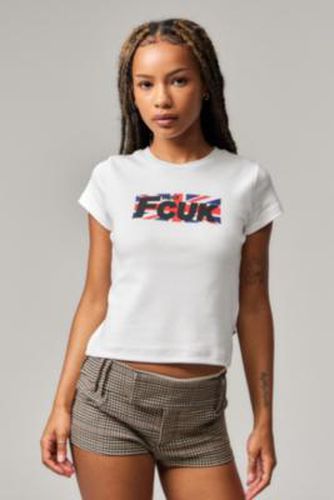 UO Exclusive Flag Baby T-Shirt - White XS at Urban Outfitters - FCUK - Modalova