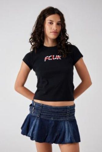 UO Exclusive Logo Baby T-Shirt - Black XS at Urban Outfitters - FCUK - Modalova