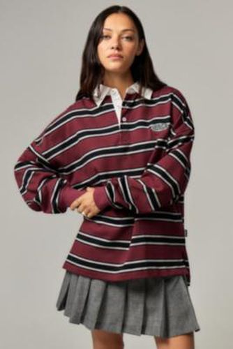 Burgundy Stripe Rugby Shirt - S at Urban Outfitters - Minga London - Modalova