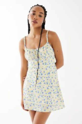 Floral Fluton Mini Dress - Blue XL at Urban Outfitters - Kiss The Sky - Modalova