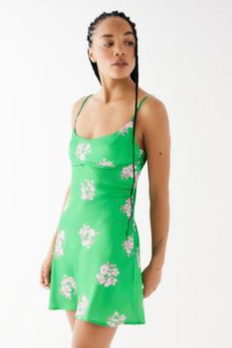 Bleecker Satin Mini Dress - Green XS at Urban Outfitters - Kiss The Sky - Modalova