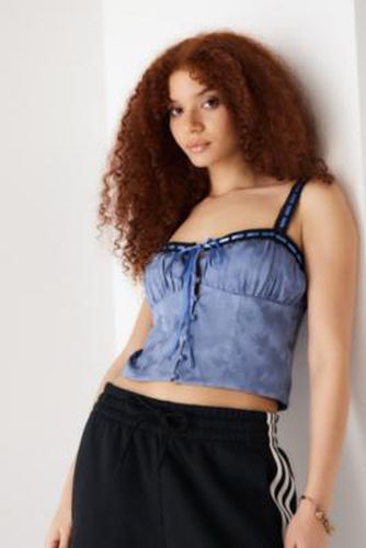 Clara Satin Top - Blue 2XS at Urban Outfitters - Kiss The Sky - Modalova