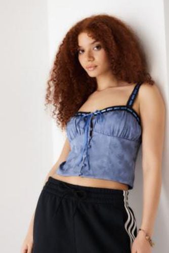 Clara Satin Top - Blue XS at Urban Outfitters - Kiss The Sky - Modalova