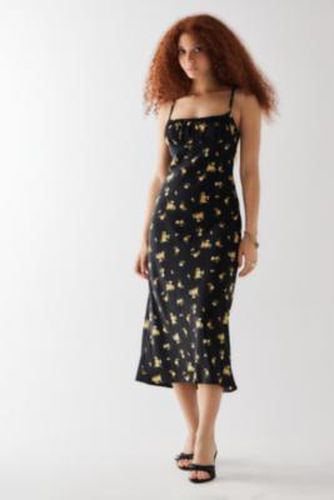 Love Triangle UO Exclusive Valentina Ditsy Slip Midi Dress - Black 2XS at - Urban Outfitters - Modalova