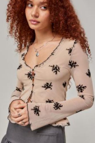 Ganin Ditsy Flock Floral Top - 2XS at Urban Outfitters - Motel - Modalova