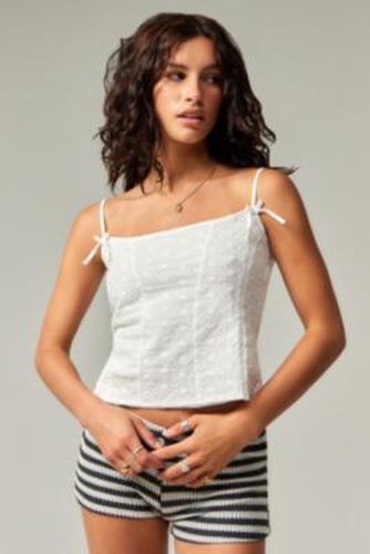 Tasma Broderie Cami Top - White XS at Urban Outfitters - Motel - Modalova