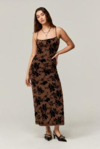 Darsih Flocked Maxi Dress - 2XS at Urban Outfitters - Motel - Modalova