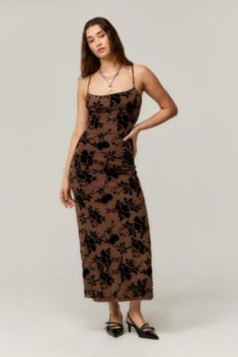 Darsih Flocked Maxi Dress - XS at Urban Outfitters - Motel - Modalova