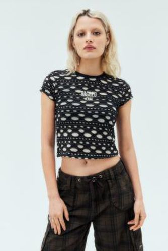 UO Exclusive Monochrome Holey T-Shirt - S at Urban Outfitters - The Ragged Priest - Modalova