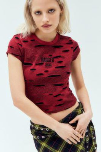 UO Exclusive Red Holey T-Shirt - Red S at Urban Outfitters - The Ragged Priest - Modalova