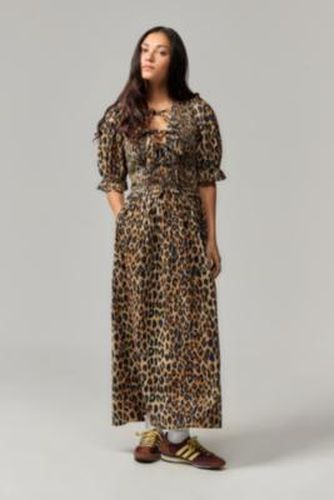 Bluebelle Leopard Print Midi Dress UK 6 at Urban Outfitters - Damson Madder - Modalova