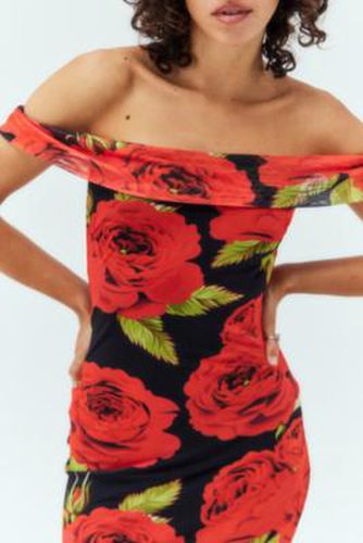 UO Exclusive Fran Floral Midi Dress - Red XS at Urban Outfitters - NEW girl ORDER - Modalova